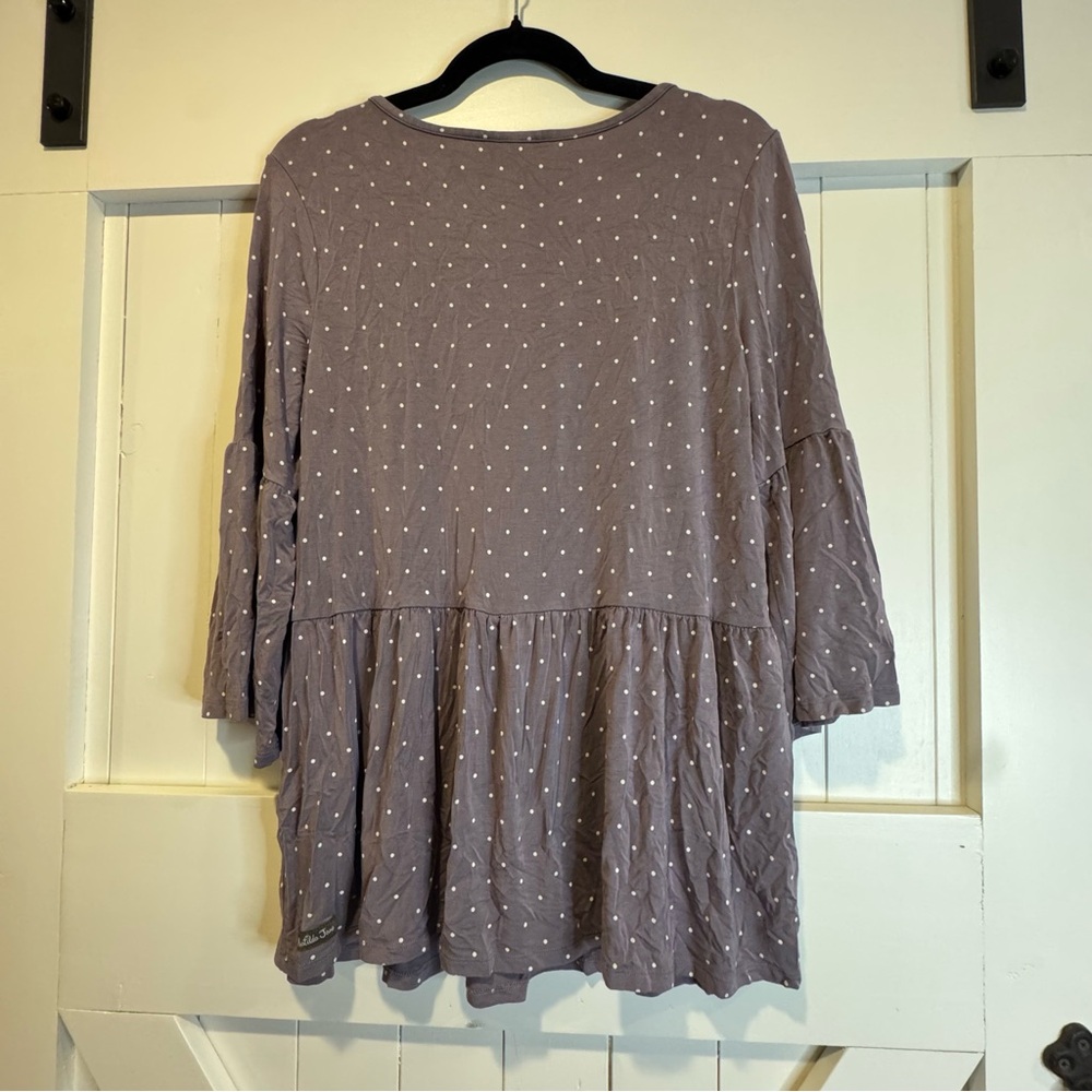 Matilda Jane Women’s Perfect in Purple Polka-Dot Knit Jersey Tunic Size Large - Picture 6 of 6